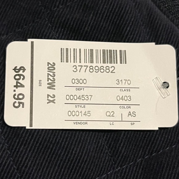 Christopher and Banks Navy Quilted Bomber Jacket with brushed metal zipper 2x - Picture 5 of 6